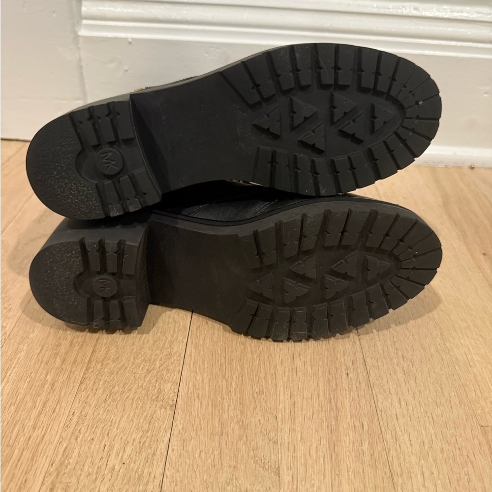 Michael Kors Black Leather Lace-Up Boots - Picture 8 of 8